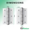 EAI Chrome Door Hinges | 3 Inch / 76mm Polished