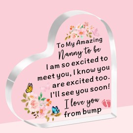 SDOFY Nanny to be Gifts Nanny to be Gifts from Bump Mothers Day Acrylic Plaque Gifts for New Nanny Nan Nana Grandma Granny
