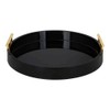 Black Gorgeous Round Ottoman Tray for Living Room 15.5" Diameter