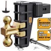LOCAME 2" Receiver 6" Drop/Rise Adjustable Tow Hitch Dual Ball