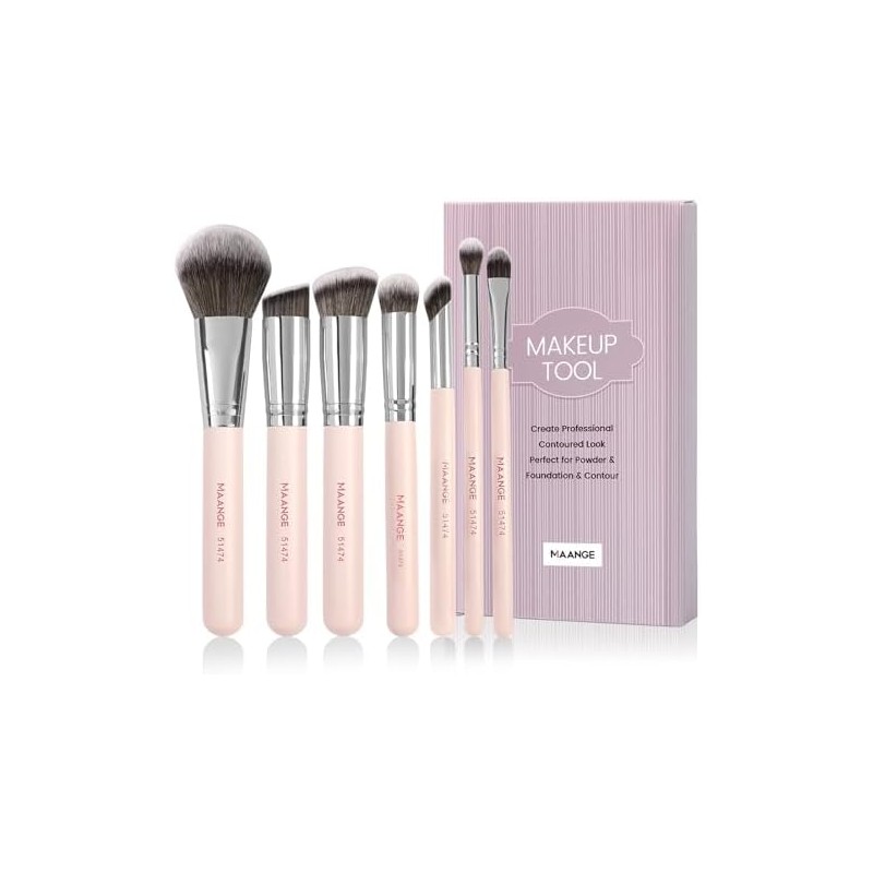 MAANGE 7 Pcs Brochas para Maquillaje con Estuche Set de