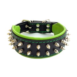 Bestia Frenchie Dog Collar, Spiked, Handmade, Bulldog Design, Pug, Terrier, Labrador, German Shepherd, Retriever, Boxer, Doberman, 2 inch Wide