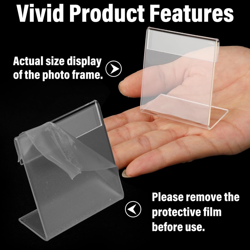 Chunful 12 Pack Clear Acrylic Self Standing Photo Frames Small