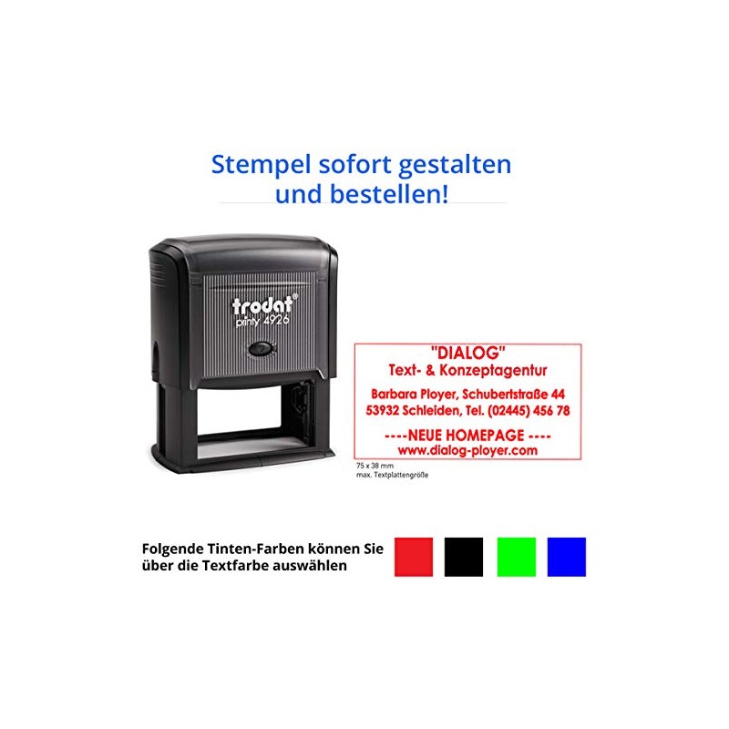 Trodat Printy 4926 Stamp (75 x 38 mm) for 11
