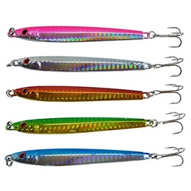 Unclesport Lead Vertical Jig Saltwater Jigging Lures Fishing Lure Casting Trolling Jigs with Treble Hook Hard Baits (30)
