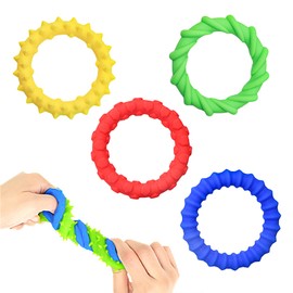 LUMOOM Pack of 4 Fidegt Toys Sensory Bracelets, Stretchy Fidget Bracelet, Anti-Stress Bracelet, Sensory Anti-Stress Toy for Children, Boys, Girls, Stress Relief, Autism and ADHD