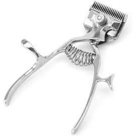 Yinhing Cortadora de Cabello Manual de Moda para Cortes de Cabello Diseño de Empuje Manual de bajo Ruido Cortador de Inalámbrico para Tipos de para Uso Doméstico y de Barbería (SILVER)