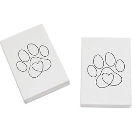 2 x 45mm 'Pawprint Heart' Erasers/Rubbers (ER00047156)