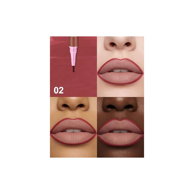 Erinde Lápiz Delineador de Labios Líquido de Precisión, Acabado Mate
