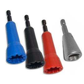 4 PCS Heavy Duty Wire Nut Twister, Fast Wire Twister Tool for Drill, Spin Twist Wire Connector Socket, Wire Connector Driver with 1/4" Chuck, Wire Stripping and Twisting Tool