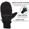 Zeltauto Men’s Thinsulate Gloves Convertible Fingerless Mitten Flap Cover Multipurpose
