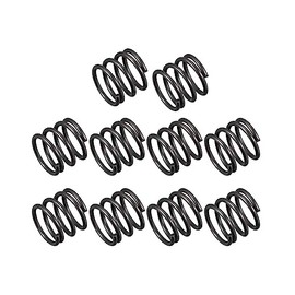 TA-VIGOR 10Pcs Extended Compressed Spring, 1.2mm Wire Dia, 12mm OD, 10mm Length Durable Stainless Steel Small Dual Hook Tension Spring for Furniture Screen Doors Repair Projects