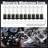 Hihaha 10pcs M5 5mm Motorcycle Windscreen Screw Fairing Bolt Silver