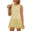 Womens Athletic Tank Mini Dress with Pockets Crew Neck Sleeveless