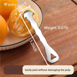 VANYI Orange Peeler Tool & Citrus Peeler- 304 Stainless Steel Fruit Peeler for Oranges, Grapefruits, Lemons | Ergonomic Safe Cutter & Slicer, Easy Peel Skin Remover