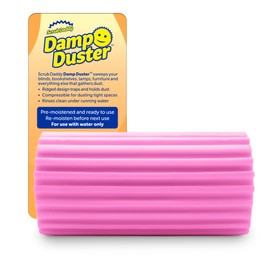 Scrub Daddy Damp Duster, Magischer Staubreinigungsschwamm, Staubtuch zum Reinigen von Jalousien, Holzjalousien und Heizkörpern, Fußleisten, Spiegeln, Spinnweben, fängt Staub EIN, Rosa, Einheitsgröße