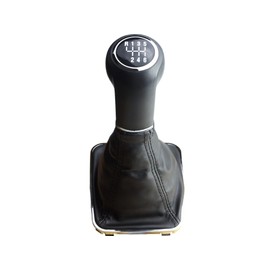 Newtown2700-parts Gear Stick Knob Gear Stick Gaiter Black Stitching Chrome Look Frame 6 Speed Compatible / Replacement Part For Vauxhall Zafira B 2005-2015
