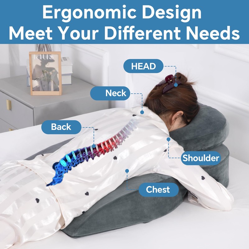 MABOZOO Face Down Prone Pillow, Massage Pillow with Headrest and