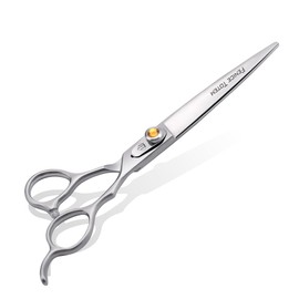 Fenice Professional Dog Grooming Scissors: 7 inch Straight Shears for Dogs Trimming Made Of Japanese 440C Stainless Steel Yellow Diamond