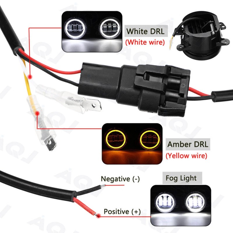 AQJ 4inch Round 60W LED Fog Lights Front Bumper For