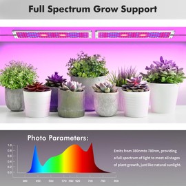 Grow Light,Ultra-Thin Panel Grow Lights for Indoor Plants,308 LEDs Grow Lights for Under Cabinet Plant, Red Blue White Spectrum Grow Lamp with 3/6/12H Timer,10 Dimmable Levels for Plants Growing