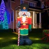 8 Foot Christmas Inflatable Nutcracker Soldier with Staff Outdoor Christmas