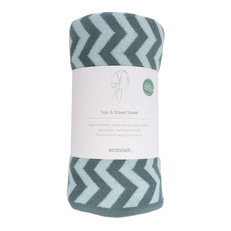 Ecovask Travel Towel & Hair Wrap - Organic Cotton, Original