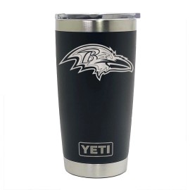 YETI Baltimore Ravens YETI Laser Engraved Colster, 20 or 30 oz Black Tumbler  - 20 oz. BLK - 1 side