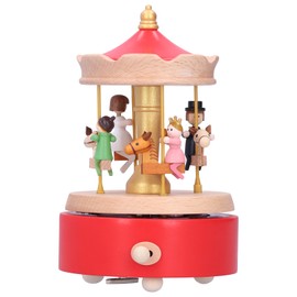 Music Box European Style Wooden Horse Shaped Musical Box Art Craft Birthday Gift Decoration