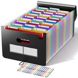 ABC life Document Folder A4 26 Compartments Accordion Sorting Folder Colourful File Organiser Folder Desk Organiser Briefcase Folder Document Bag File Folder