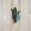 Treasure Gurus Boho Style Metal Green Cactus Wall Mount Triple