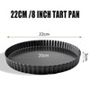 hzbaiyi 8 inch Quiche Pan, 22cm Non-Stick Deep Pie Pans