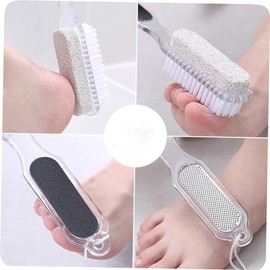 FRCOLOR 4pcs Multi-functional Foot Callus Remover Replaceable Foot File with Coarse Fine Sides Dead Skin Pedicure Brush for Care Easy to Clean and Use