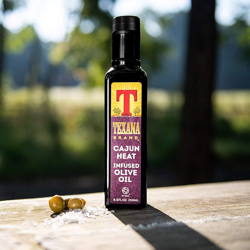 Texana Brand Cajun Heat Infused Olive Oil, Cold Pressed, Unfiltered,