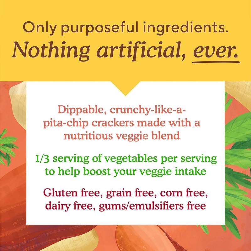 Simple Mills Veggie Pita Crackers, Himalayan Salt - Gluten Free,