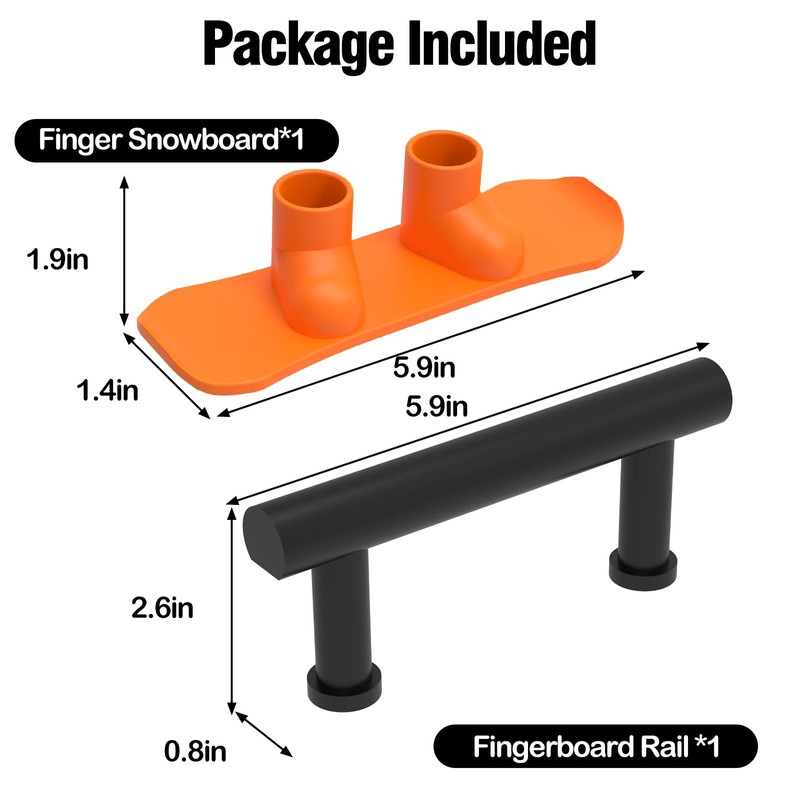 Mini Finger Snowboard Set with Obstacle Rail - Durable Plastic