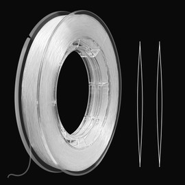 Redamancy 200m * 0.25mm Clear Nylon Thread Invisible String,Clear String for Hanging Decorations, for Hanging Christmas Ornaments, Bracelet Making, Sew Hobby, Clear Beading Thread with Bead Needle