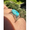 HarlemBling Blue Genuine Turquoise Mens Real Solid 925 Sterling Silver