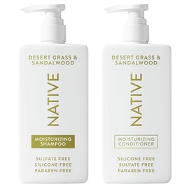 Native Desert Grass & Sandalwood Shampoo and Conditioner Contain Naturally Derived Ingredients | All Hair Types, Color & Treated, Fine to Dry Damaged, Sulfate & Dye Free - 2-Pack