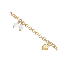 Elli Women's Cross Heart Anchor Bracelet with Crystals in 925 Sterling Silver, Sterling Silver, Crystal