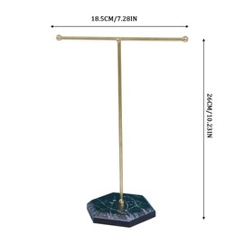 JTKREW Jewellery stand, jewellery organiser, metal T-bar jewellery holder, necklace stand, earring holder, jewellery tree chain holder, jewellery storage for bracelets, earrings, rings, chains