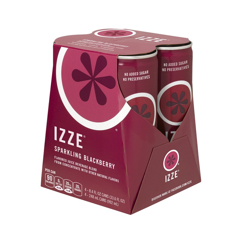 IZZE Sparkling Juice, Blackberry, 8.4 oz Cans, 4 Count