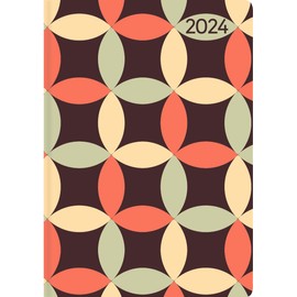 Ladytimer Mini Retro 2024 Pocket Calendar 8 x 11.5 cm Pattern Weekly 144 Pages Note Book Alpha Edition