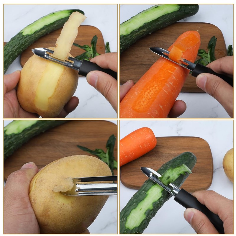 Potato Peeler, Peeler, Plastic, Black, 19 cm, Vegetable Peeler, Stainless