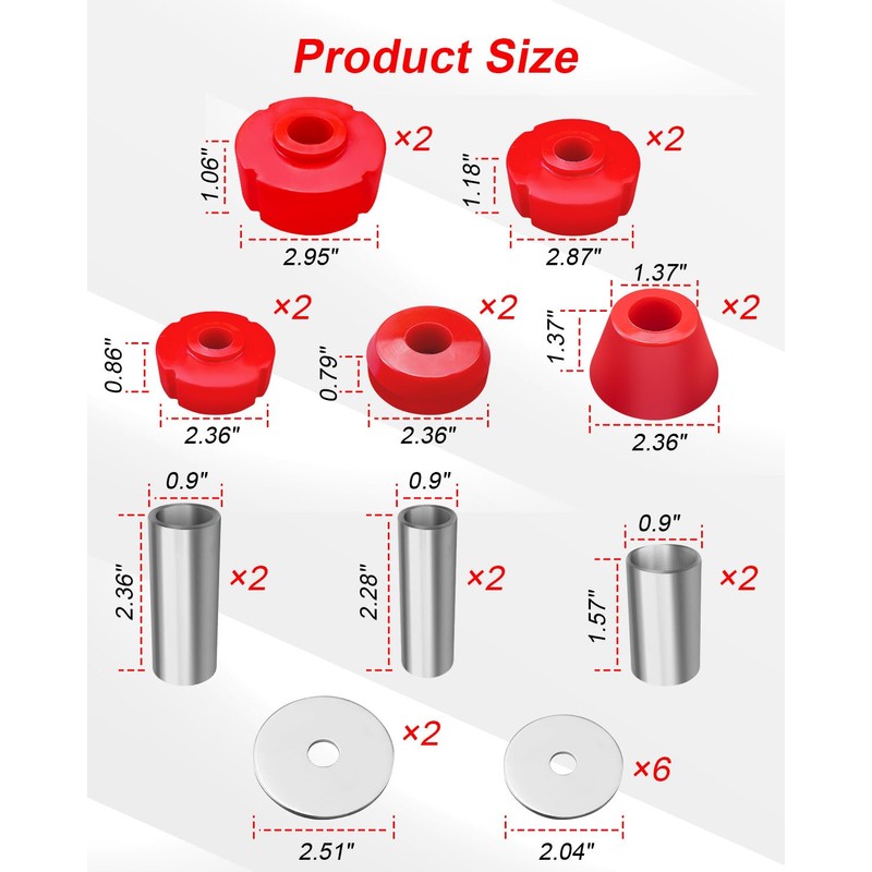 AUGREX Body Mount Bushings Kit Fit for Chevy C10 1967