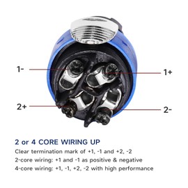 Sonoreboom 4 Sets Pro Right Angle Speakon Connector Kit - 4pcs L Shape 4 Pole NL4FRX Twist Lock Adapter Connectors and NL4MP Speak-on Panel Mount Sockets - for Stage, DJ, PA, Home Theater