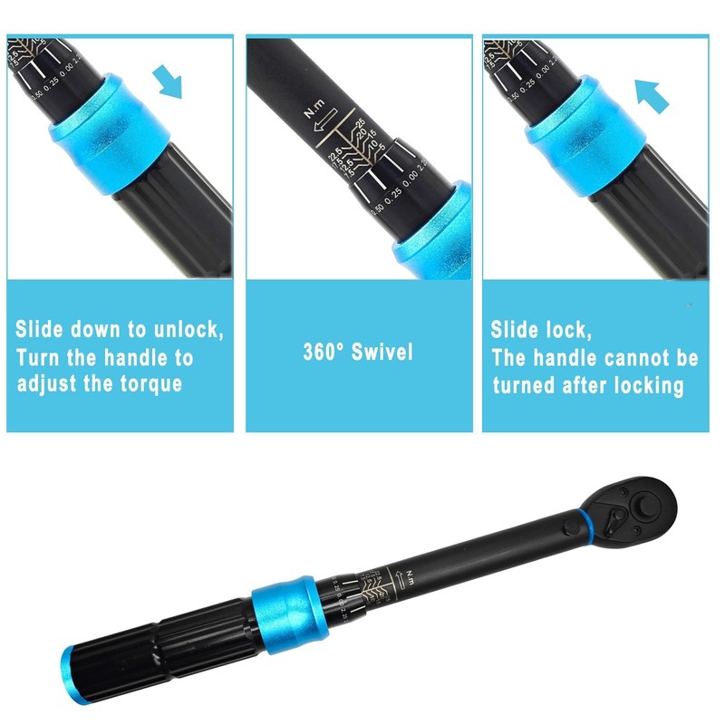 1/4 Inch Drive Click Torque Wrench Set, 32PCS Professional Bike