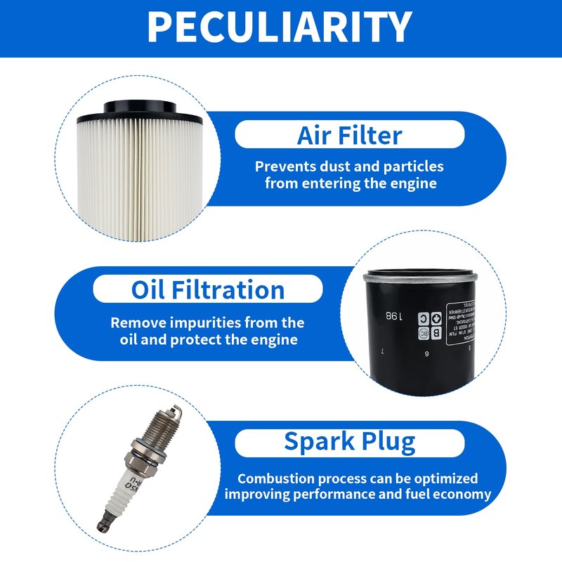 RARAYC ATV Spark Plug Air/Oil Filter Kit Compatible wiht Polaris