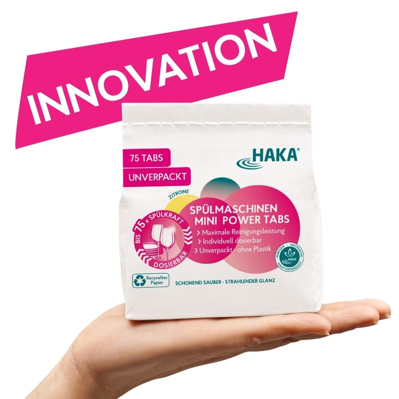 HAKA Dishwasher Mini Power Tabs, Pack of 75, Highest Washing
