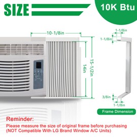Forestchill Window Air Conditioner Side Panel with Frame, Fit Most 10,000 BTU Units, Room AC Accordion Filler Curtain Kit Replacement, Include Window AC Side Panels & Frames